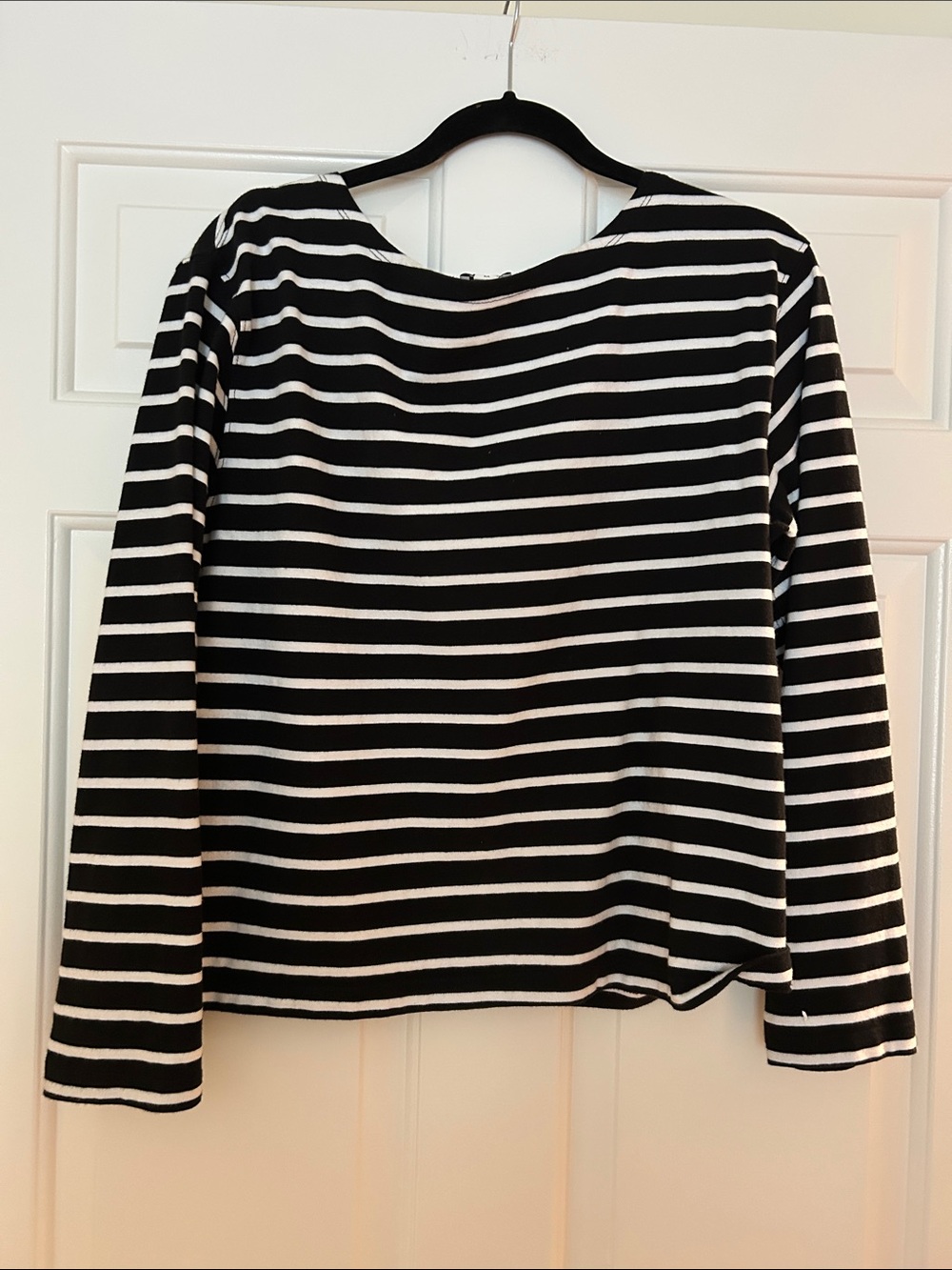 J. Crew Black and White Striped Long Sleeve Tee